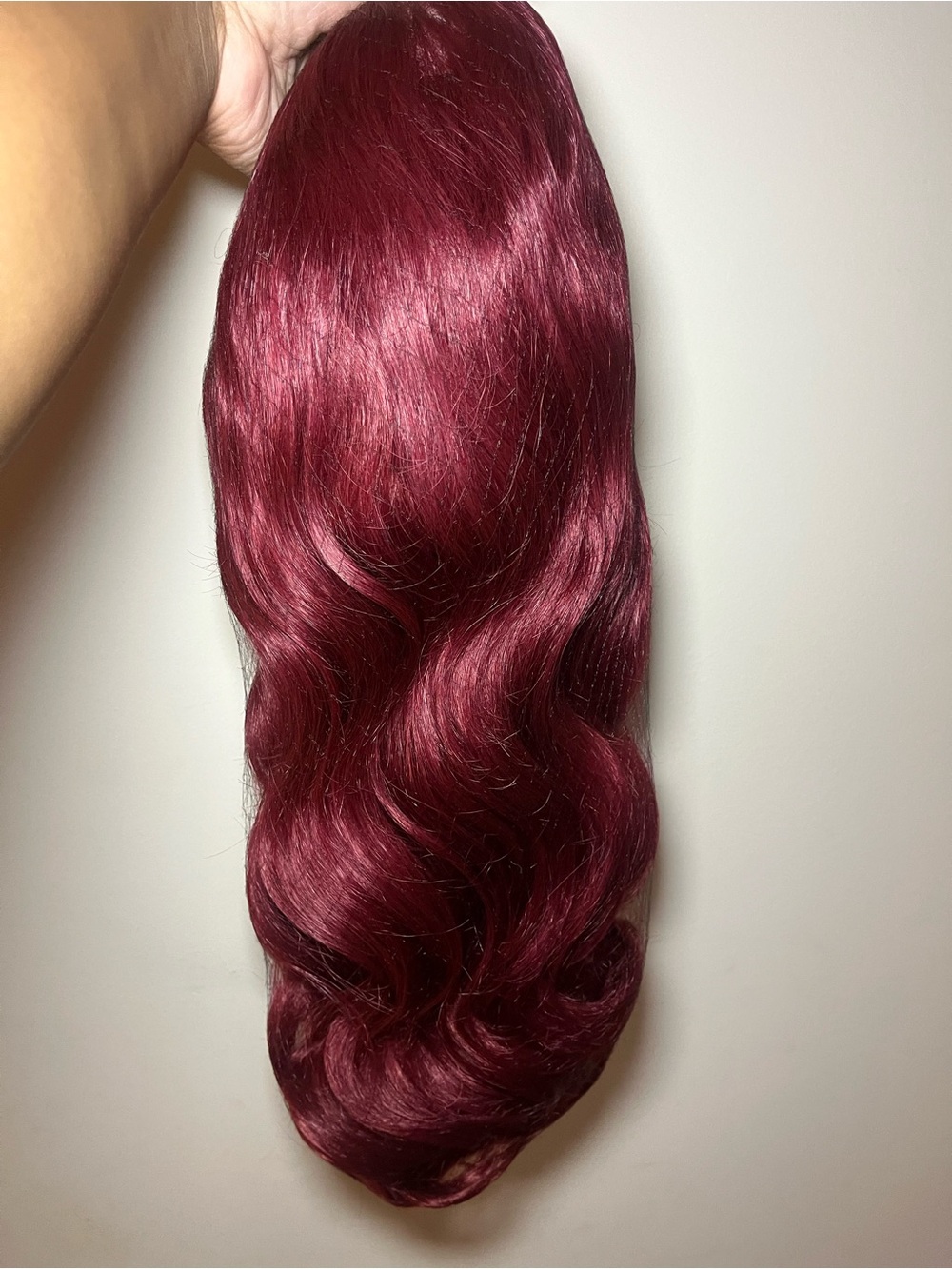 24 inch burgundy body wave heat resistant lace front wig